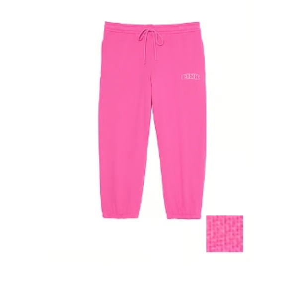 Pink Capri Sweatpants with Logo
